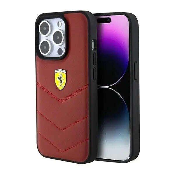 Telefontok, Ferrari, Kompatibilis iPhone 15 Pro-val, TPU, piros/fekete