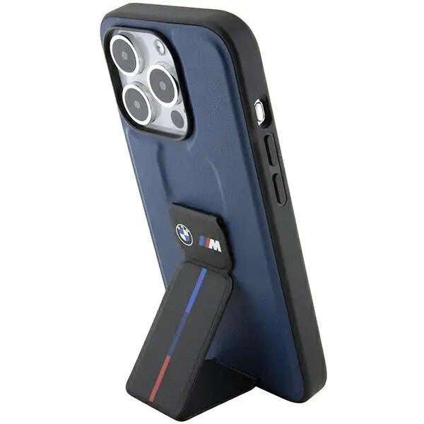 BMW telefontok, Eco bőr, kék/fekete, iPhone 15 Pro 6.1