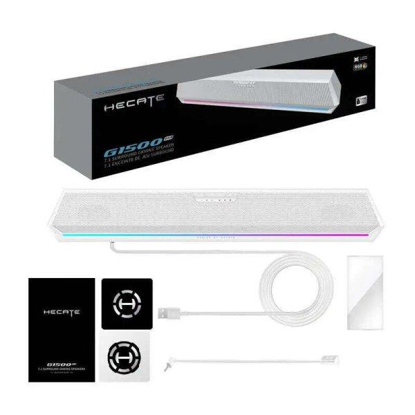 Edifier hordozható hangszóró játékokhoz, mikrofonnal, RGB, fehér,
378x65x64 mm