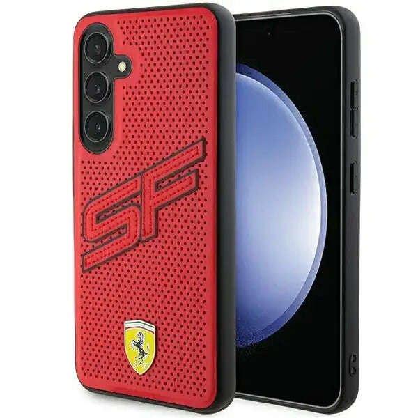 Védőtok, Ferrari, Samsung Galaxy S24 kompatibilis, TPU, piros