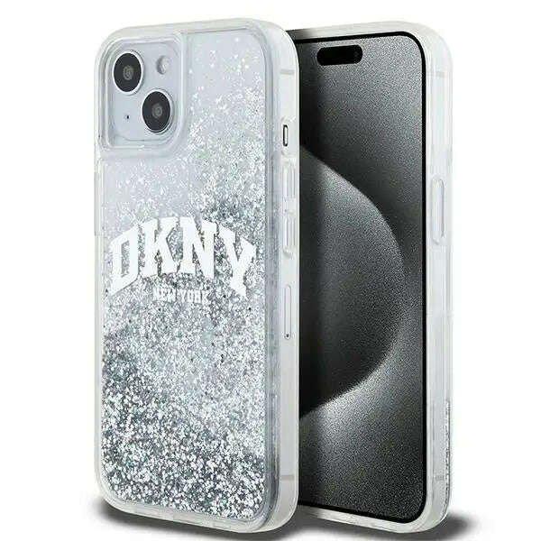DKNY Liquid Glitter Big Logo tok kompatibilis iPhone 15 / 14 / 13 White
telefonnal