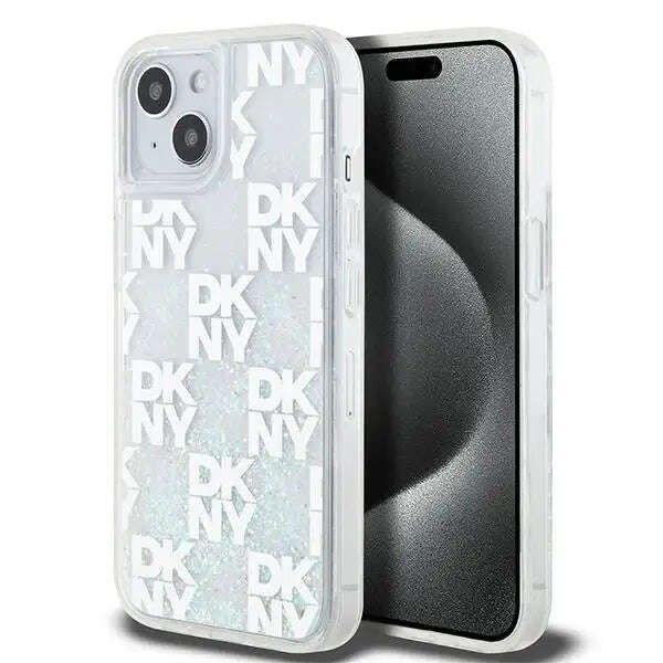 DKNY Liquid Glitter Multilogo tok kompatibilis iPhone 15 / 14 / 13 White
telefonnal