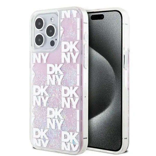 DKNY Liquid Glitter Multilogo tok, amely kompatibilis az iPhone 15 Pro Max Pink
telefonnal
