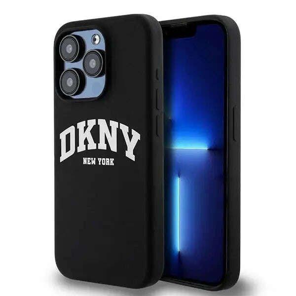 DKNY Liquid Silicone White Nyomtatott logóval ellátott MagSafe tok, amely
kompatibilis az iPhone 15 Pro Black készülékkel