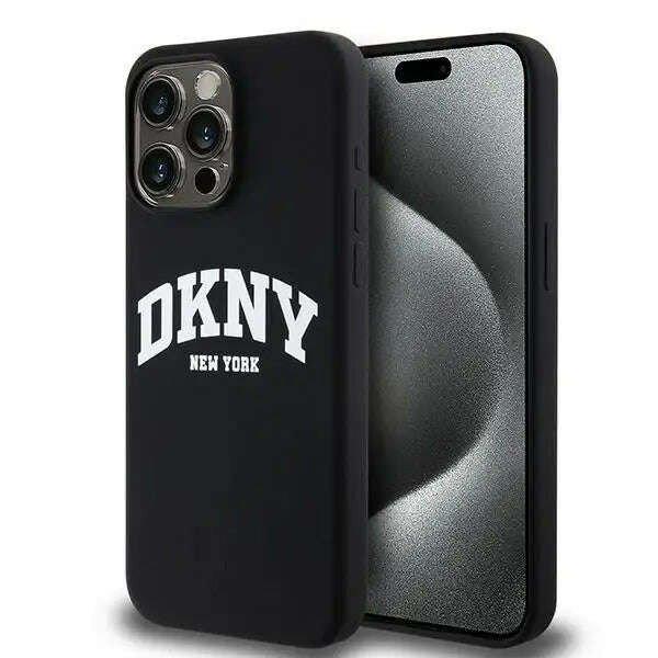 DKNY Liquid Silicone White Nyomtatott logóval ellátott MagSafe tok, amely
kompatibilis az iPhone 15 Pro Max Black készülékkel