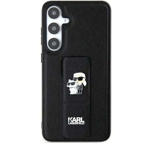 Karl Lagerfeld GripStand Saffiano Metal Logo Ikonik tokvédő Samsung Galaxy S24
Ultra készülékhez, fekete