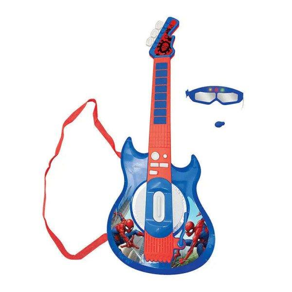 Pókember gitár, Lexibook, szemüveg/mikrofon, 3 év felett, kék/piros