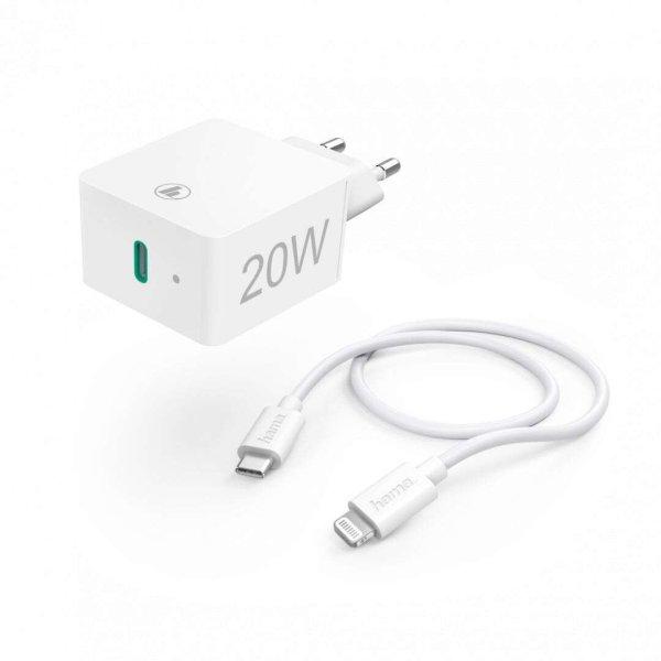 Hama - Fast Charger 20W Lightning to USB Type-C White - 00201620