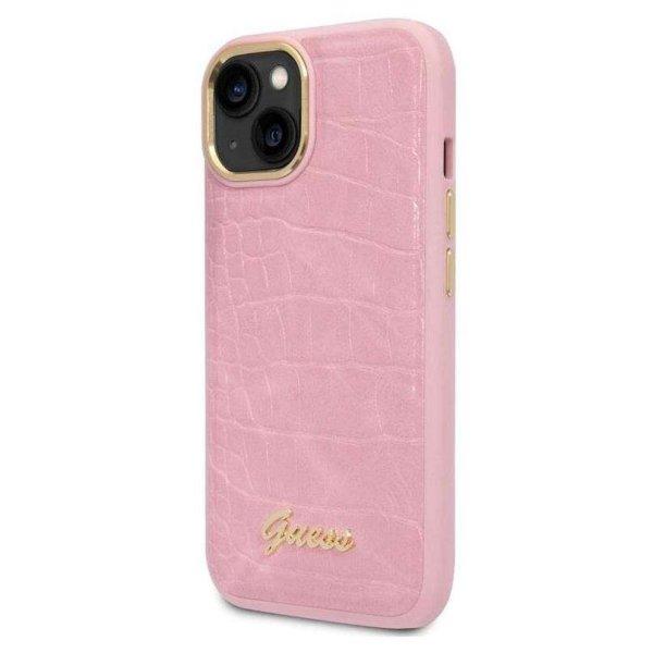 Guess Croco Collection Apple iPhone 14 Plus Tok - Rózsaszín