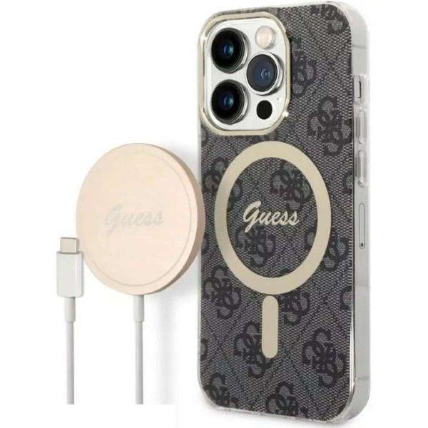 Guess 4G Print Apple iPhone 14 Pro Max MagSafe Tok - Fekete/Mintás