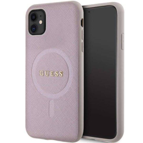 Guess Saffiano Apple iPhone 11/Xr MagSafe Tok - Lila