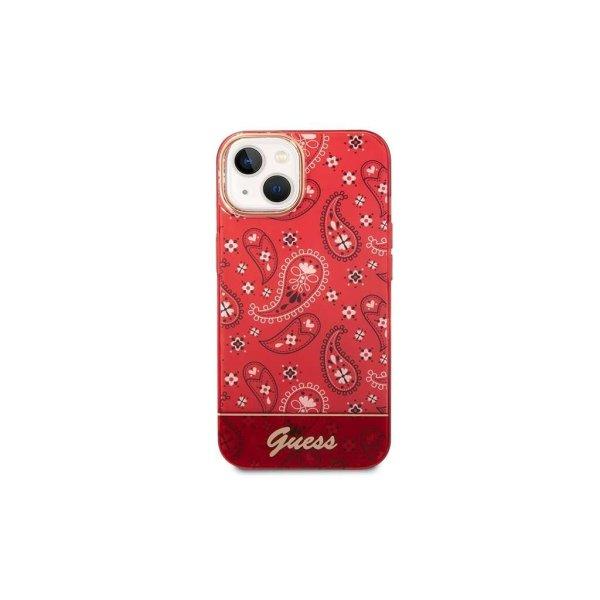Guess Bandana Paisley Apple iPhone 14 Plus Tok - Piros/Mintás