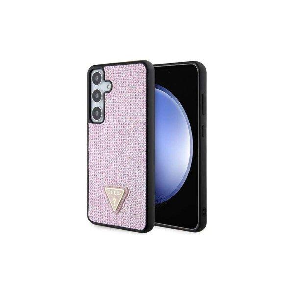 Guess Rhinestone Triangle Samsung Galaxy S24+ Tok - Rózsaszín/Fekete