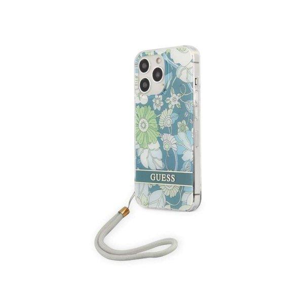 Guess Flower Cord Apple iPhone 13 Pro Tok - Zöld/Mintás