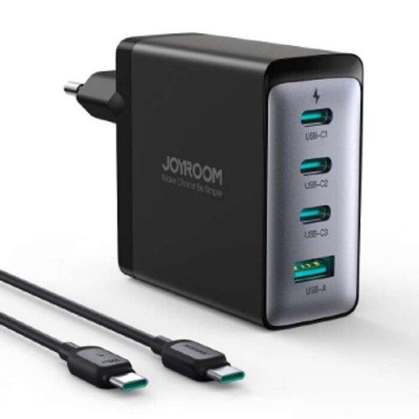 Joyroom JR-TCG04EU 3x USB-C/USB-A hálózati töltő 100W + USB-C - USB-C kábel
- Fekete