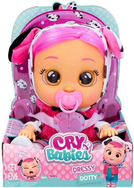 Cry Babies Dressy - Dotty dalmata kutya interaktív öltöztethető játékbaba
30cm