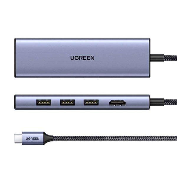 Adapter HUB UGREEN CM511 USB-C to HDMI, 3x USB-A 3.0, SD/TF