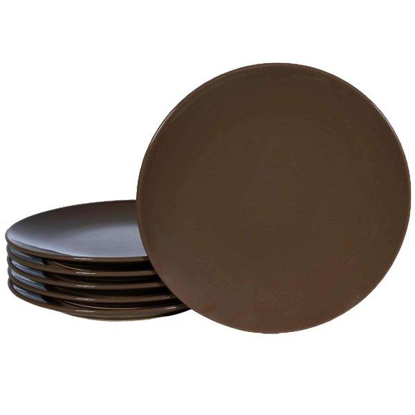 6 darabos Cesiro szett, csokoladé barna, 20 cm-es desszert tányér