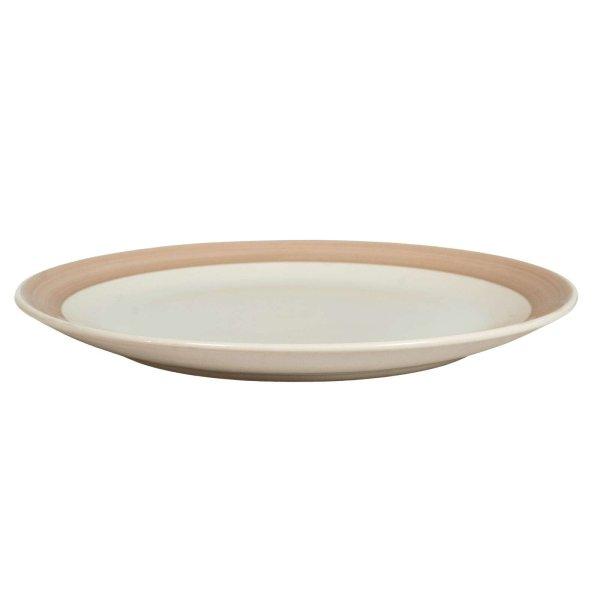 6 darabos Cesiro szett, Arktik fehér világosbarna szalaggal díszített, 26
cm-es lapos tányér