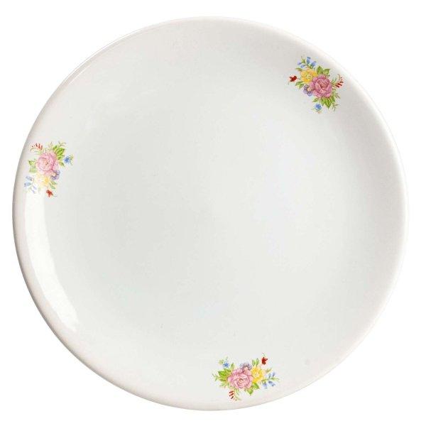 6 darabos Cesiro szett: Arktik Fehér három virággal díszített 20 cm-es
deszert tányér