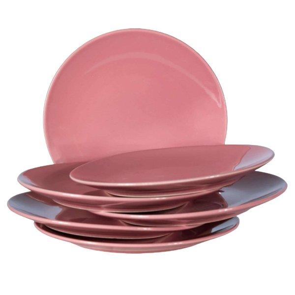 6 darabos Cesiro szett, glossy rózsaszín, 20 cm-es desszert tányér