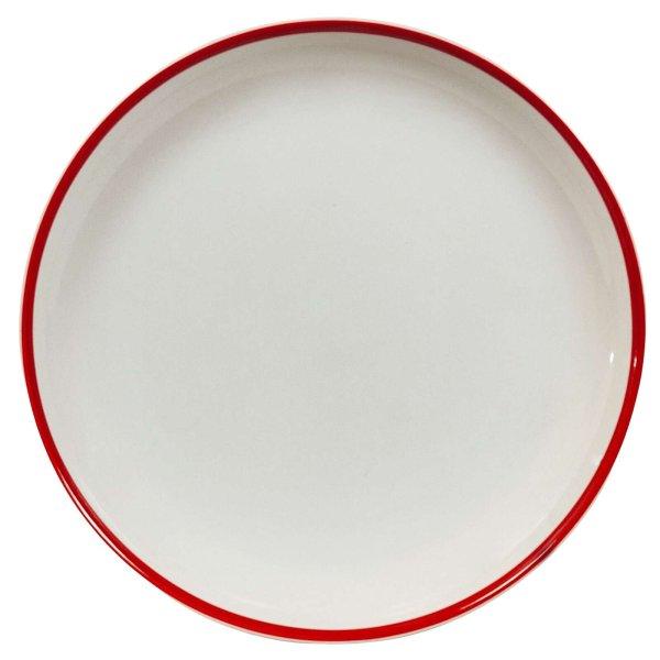 6 darabos Cesiro szett: Arktik fehér piros csikkal diszitett, 20 cm-es
desszerttányér