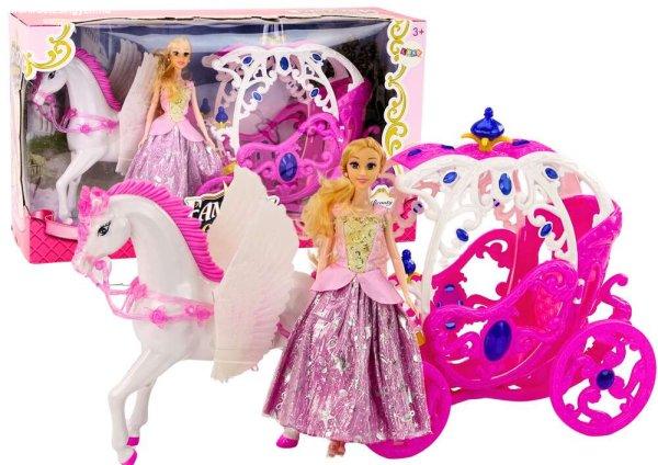 Baba hintó lovas kocsival Princess Pink Pegasus készlet 18204