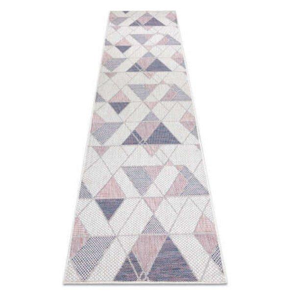 Bolti 9. Fonott sizal szőnyeg SION futószőnyeg Geometriai, háromszögek 3006
lapos szövött ecru / rózsaszín 70x200 cm