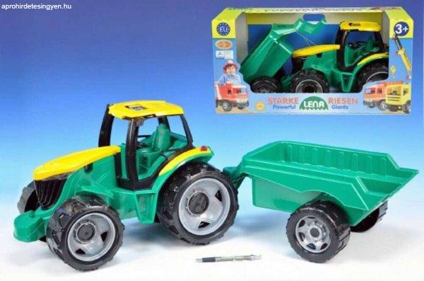 Lena Műanyag traktor kanál és kotró nélkül kocsival dobozban