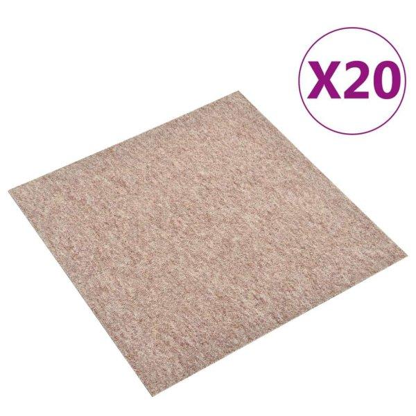 vidaXL 20 db bézs szőnyegpadlólap 5 m² 50 x 50 cm