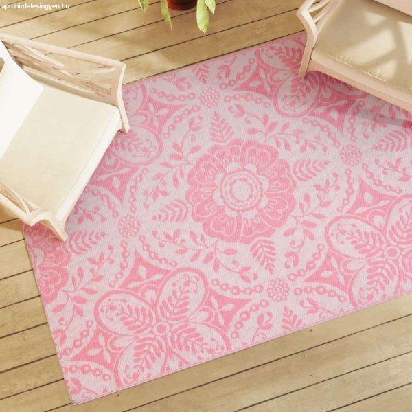 vidaXL rózsaszín PP kültéri szőnyeg 140 x 200 cm