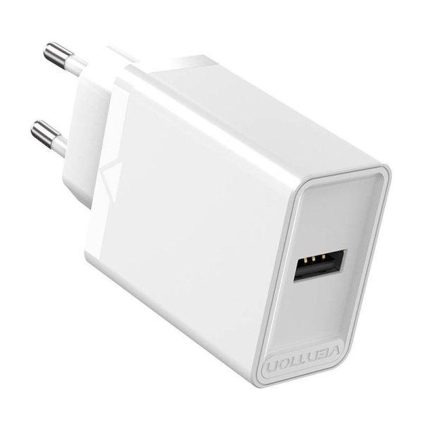 EU USB-A hálózati töltő Vention FAAW0-EU 12W, 2.4A, (fehér)