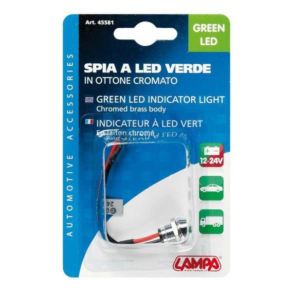 Lampa 12/24V LED mentes jelzőfény, zöld színű (0145581)