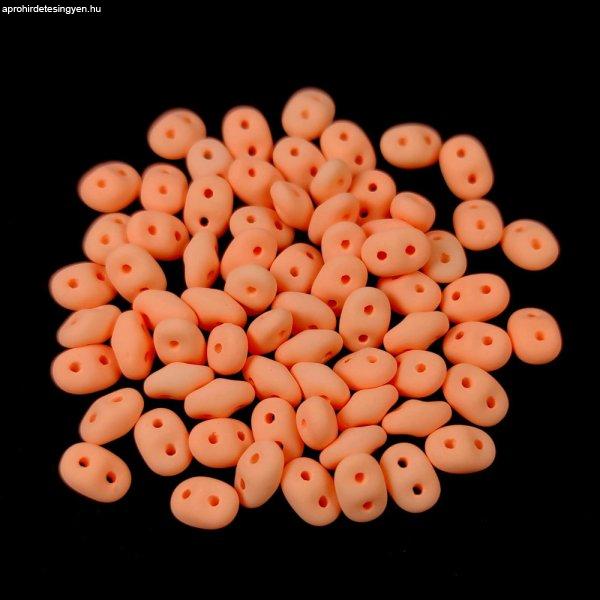 Superduo cseh préselt kétlyukú gyöngy - 2.5x5mm - Bondeli Matt Orange