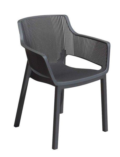 KETER ELISA polyrattan kerti szék, grafit (Méret: 58 x 63 x 79)
