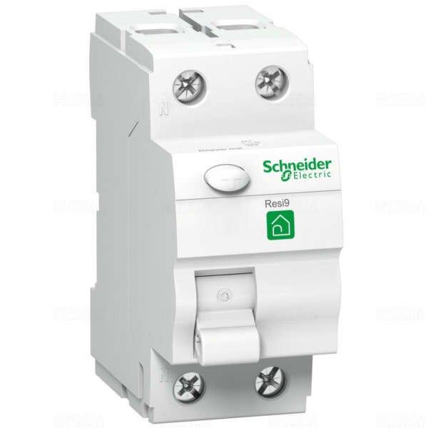 Schneider Resi9 áram-védőkapcsoló, AC osztály, 2P, 40A, 30mA
(áramvédő-kapcsoló, ávk, fi relé)