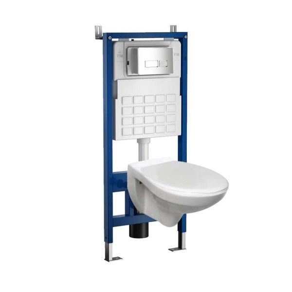 Roya Sydney 21CHR fehér fali WC szett, falba építhető wc tartállyal,
nyomólappal, wc ülőkével