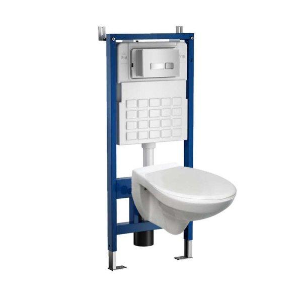 Roya Sydney 22W fehér fali WC szett, falba építhető wc tartállyal,
nyomólappal, wc ülőkével