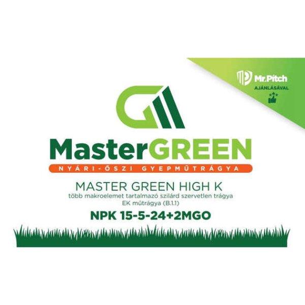 Master Green High K gyeptrágya 20kg (15-05-24+2MgO+S+Fe+Zn) 2-3 hónap