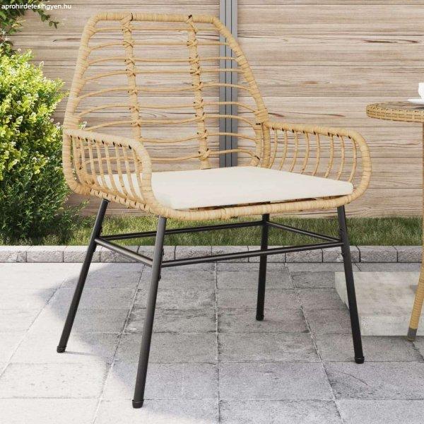 vidaXL 2 db barna polyrattan kerti szék párnákkal