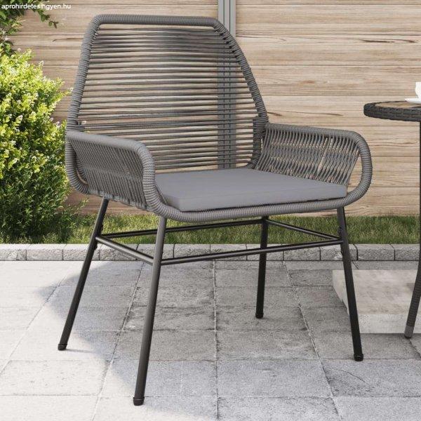 vidaXL 2 db szürke polyrattan kerti szék párnákkal