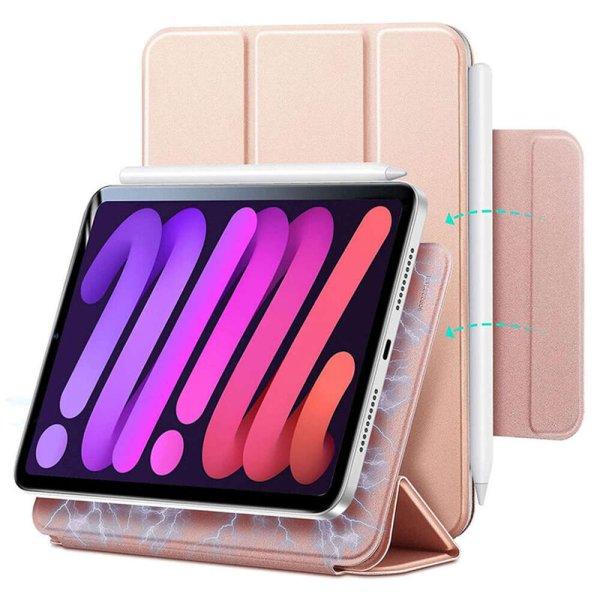 Tablet tok kompatibilis iPad mini 6 2021, Mágneses pár, Auto Sleep/Wake,
rózsaszínű