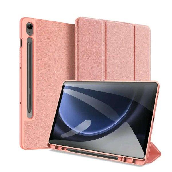 Tablet tok, DuxDucis, Domo, Galaxy Tab S9 FE Plus készülékkel kompatibilis,
polikarbonát, rózsaszín