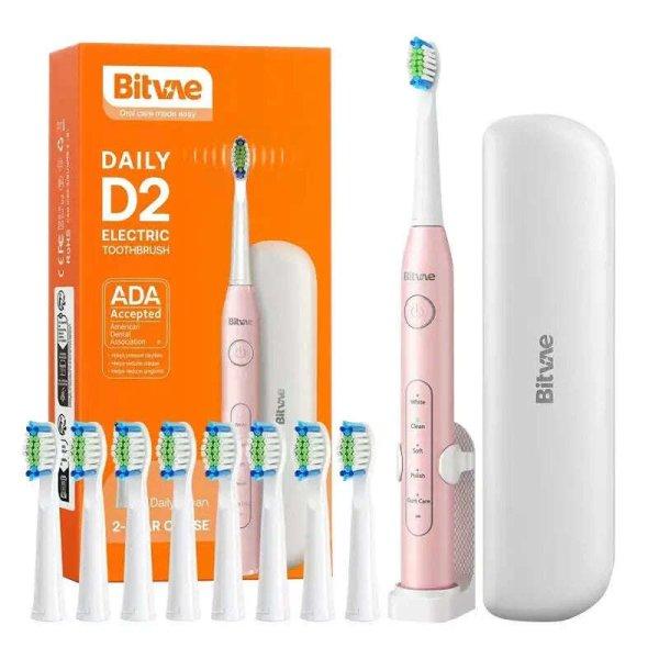 Sonic fogkefe és tartozékok készlet, Bitvae, IPX7, 350 mAh,
fehér/rózsaszín