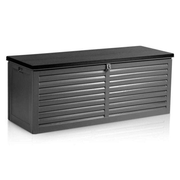 Kerti tárolódoboz 143 x 57 x 53,5 cm 390 literes fekete és szürke színben