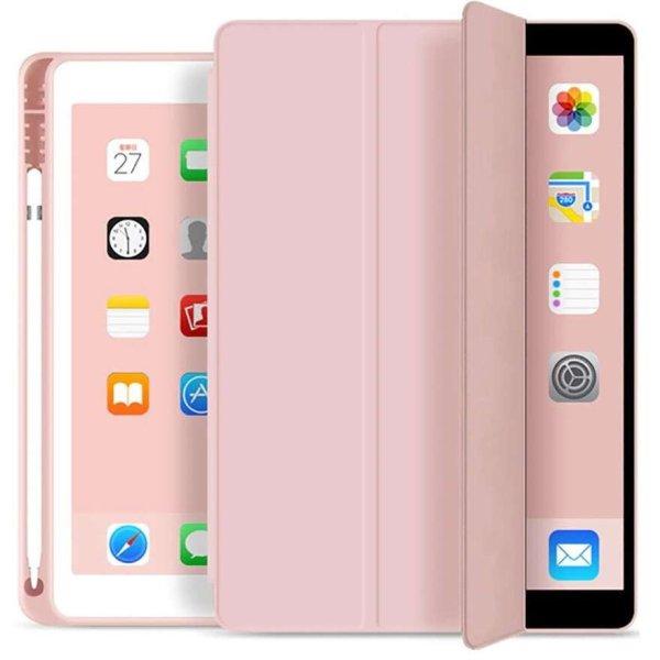 Apple iPad Air (2020 / 2022) / iPad Air 11 (2024), mappa tok, Apple Pencil
tartóval, Smart Case, rózsaszín