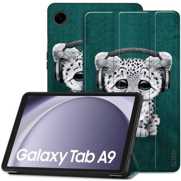 Samsung Galaxy Tab A9 (8.7) SM-X110 / X115, mappa tok, párduc kölyök minta,
Trifold, zöld/színes (9319456608069)