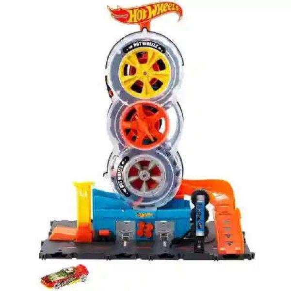 Mattel Hot Wheels triplakerék gumiszervíz pályakészlet