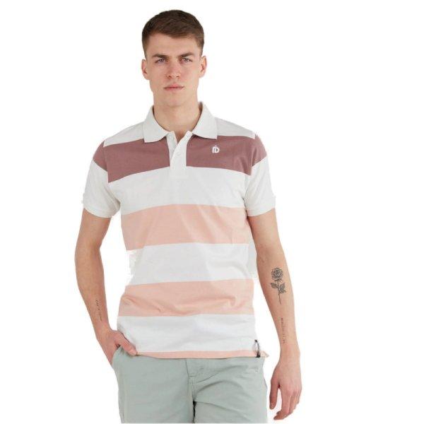FUNDANGO-Incognito Stripe Poloshirt-311-powder stripe Rózsaszín XL