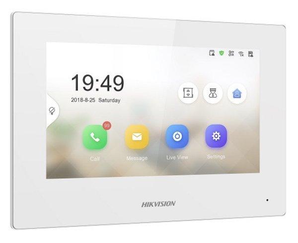 Hikvision DS-KH6320-WTE1-W IP video-kaputelefon beltéri egység, 7" LCD
kijelző, 1024x600 felbontás, WiFi